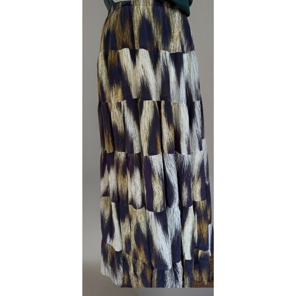 Camilla ‘Egyptian Rose’ Maxi Silk Tiered Skirt Designer Quiet Luxury - Picture 1 of 9
